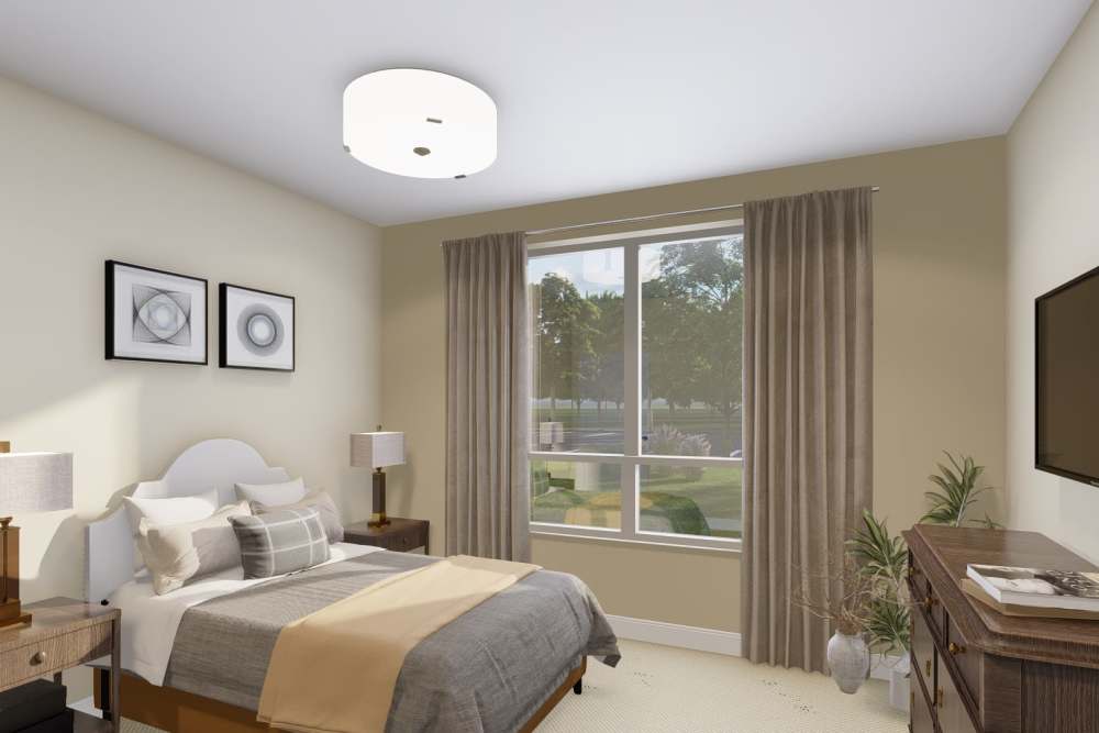 Cozy bedrooms at Harmony at Morning Grove in Memphis, Tennessee