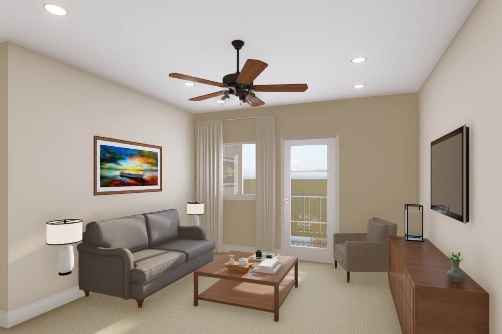 Modern Apartments with vibrant living room at Harmony at Morning Grove in Memphis, Tennessee