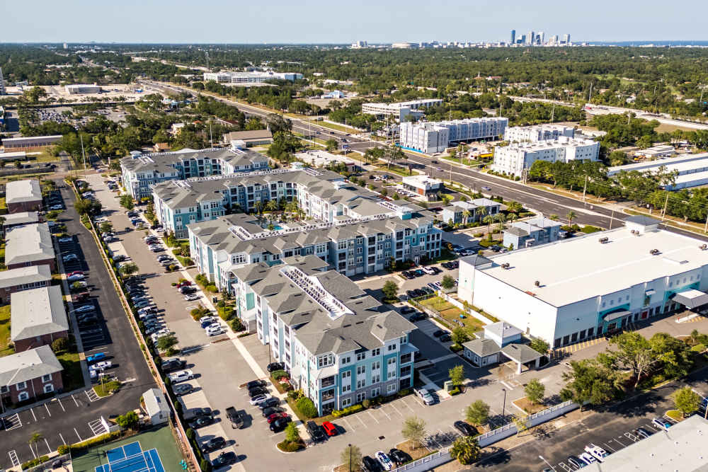 Aerial View at The Addison Skyway Marina in St. Petersburg, Florida