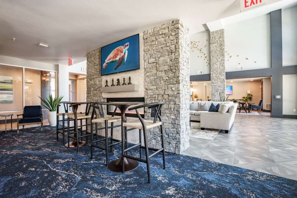 Elegant receiving area at The Addison Skyway Marina in St. Petersburg, Florida