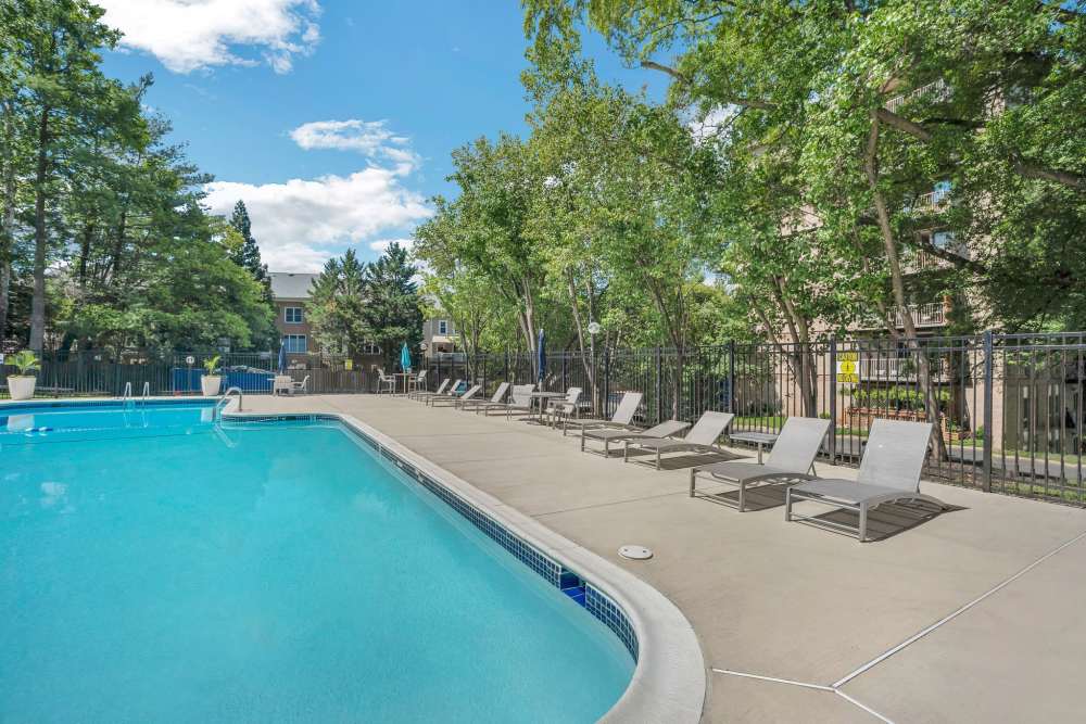 Resident swimming pool at Merrill House Apartments in Falls Church, Virginia