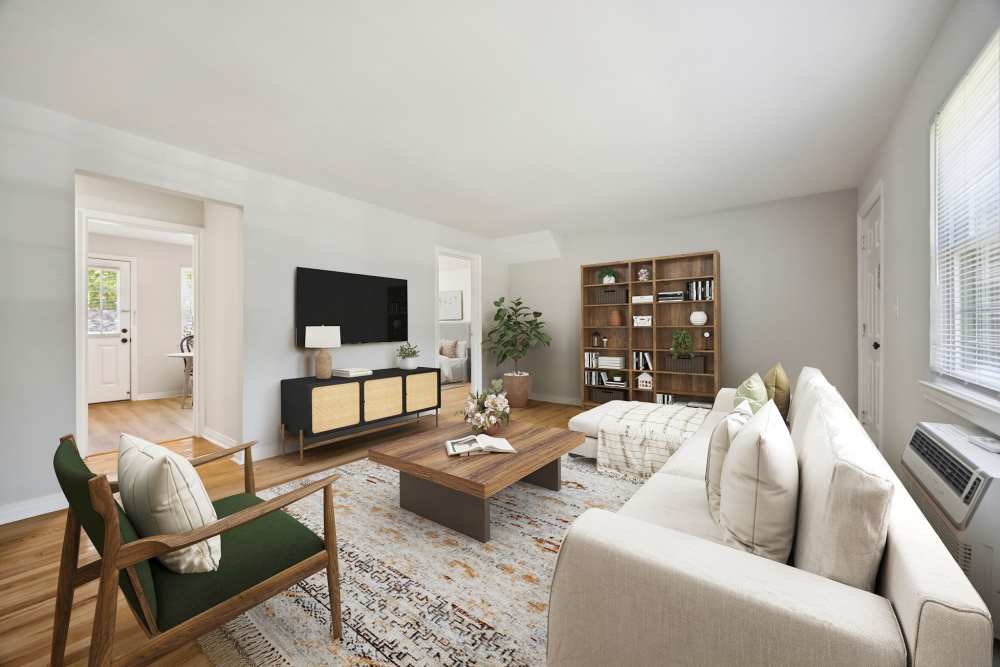Spacious and wide living room in Eagle Rock Apartments at Maplewood in Maplewood, New Jersey