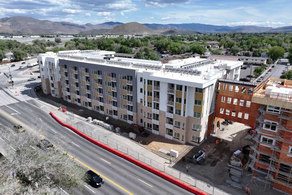 Aerial View of Exterior Building at Pinyon Apartments in Reno, Nevada