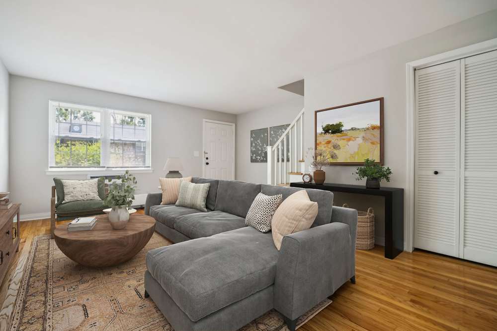 Spacious living room in Eagle Rock Apartments at Maplewood in Maplewood, New Jersey