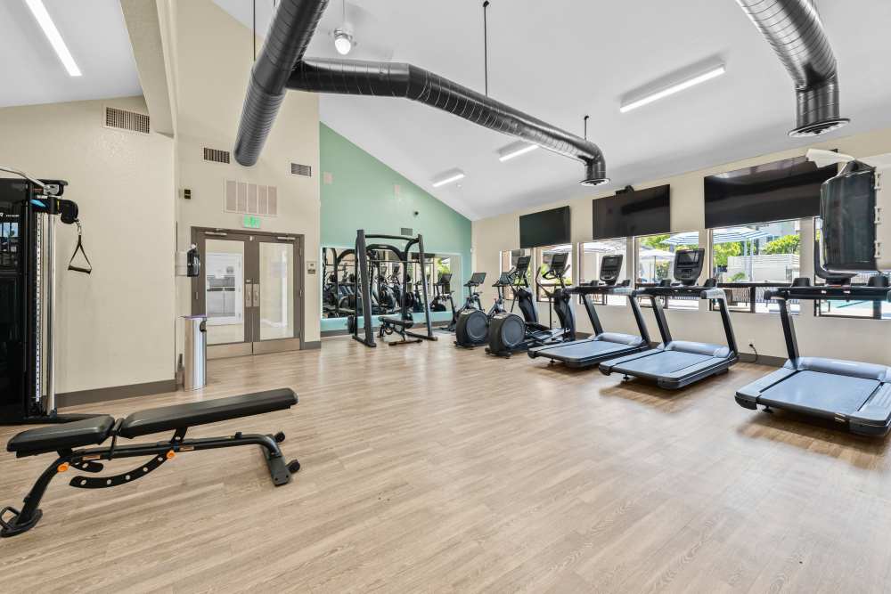 Large resident gym at Allina La Jolla in San Diego, California