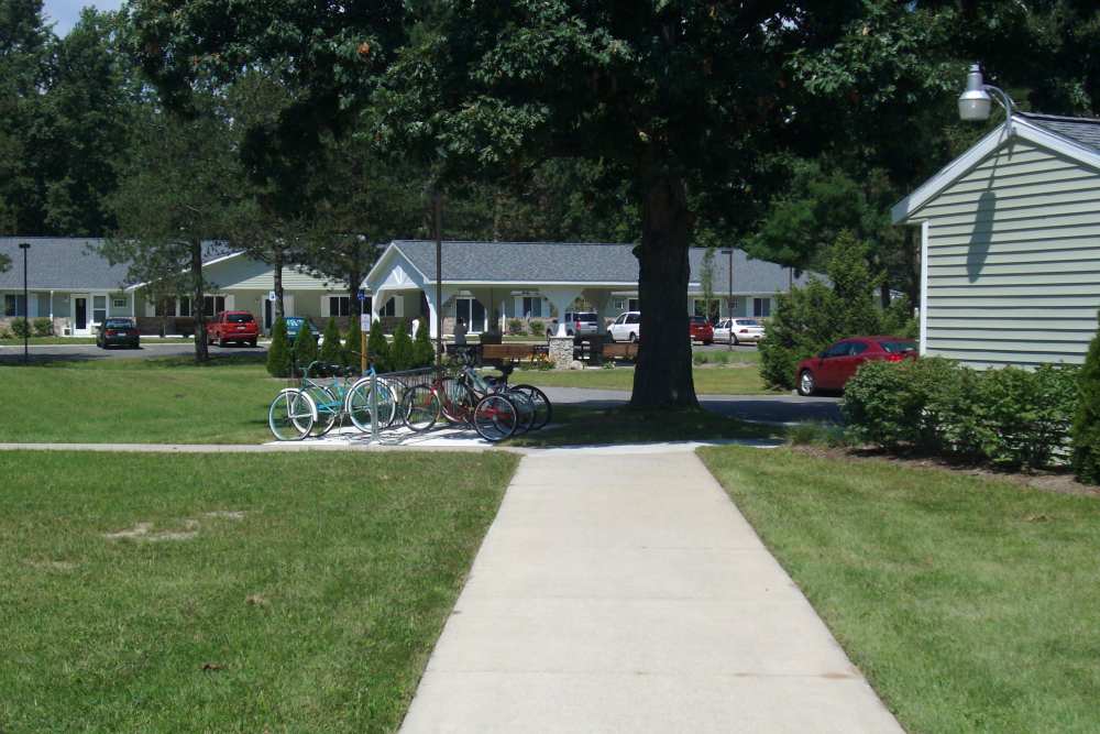 Community by-cycle rack at Rolling Brook Apartments in Algonac, Michigan