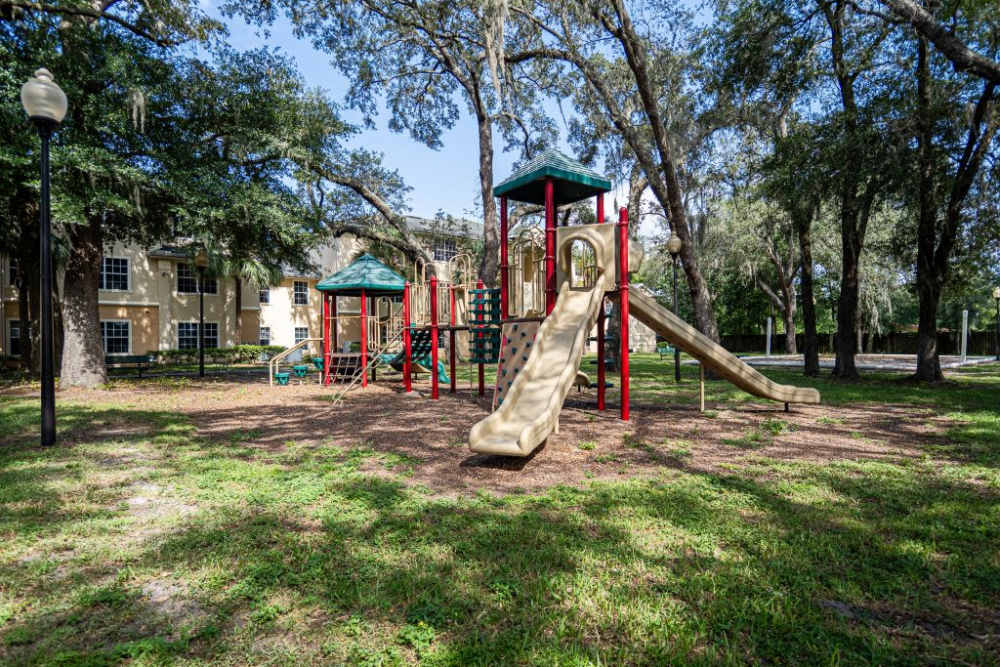 Kids playground with slides at Clarcona Groves in Orlando, Florida,