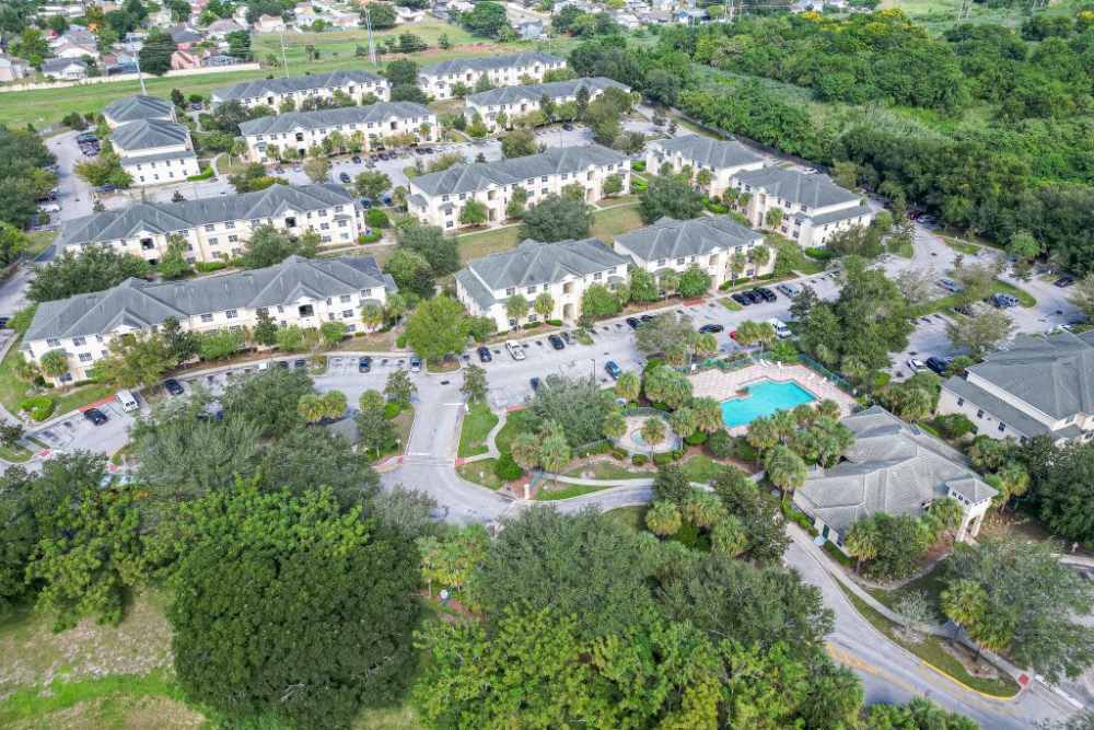 Aerial view of the community at Clarcona Groves in Orlando, Florida,