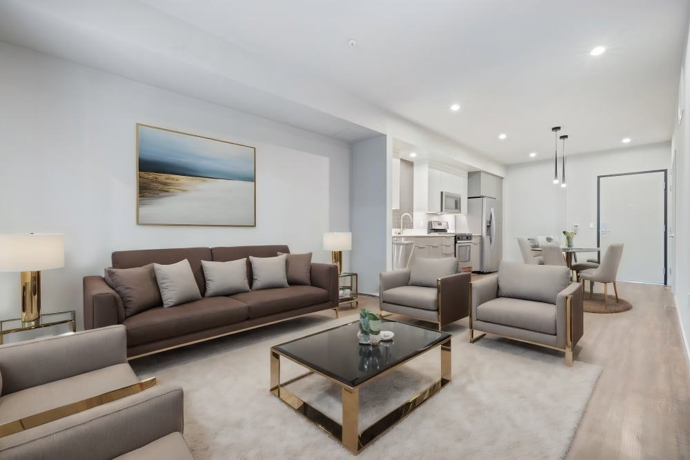 Large living room at The George Apartment Homes in Anaheim, California