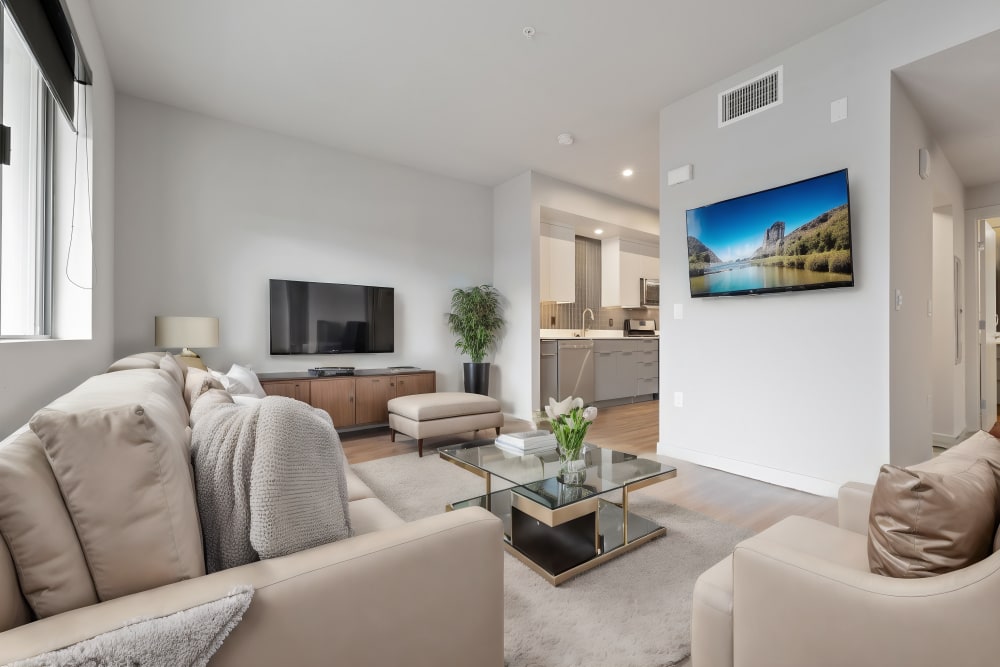 Living room at The George Apartment Homes in Anaheim, California