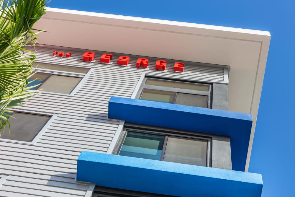 Building up close at The George Apartment Homes in Anaheim, California