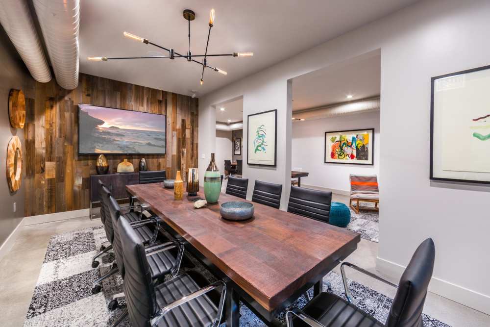 Indoor meeting room at The George Apartment Homes in Anaheim, California