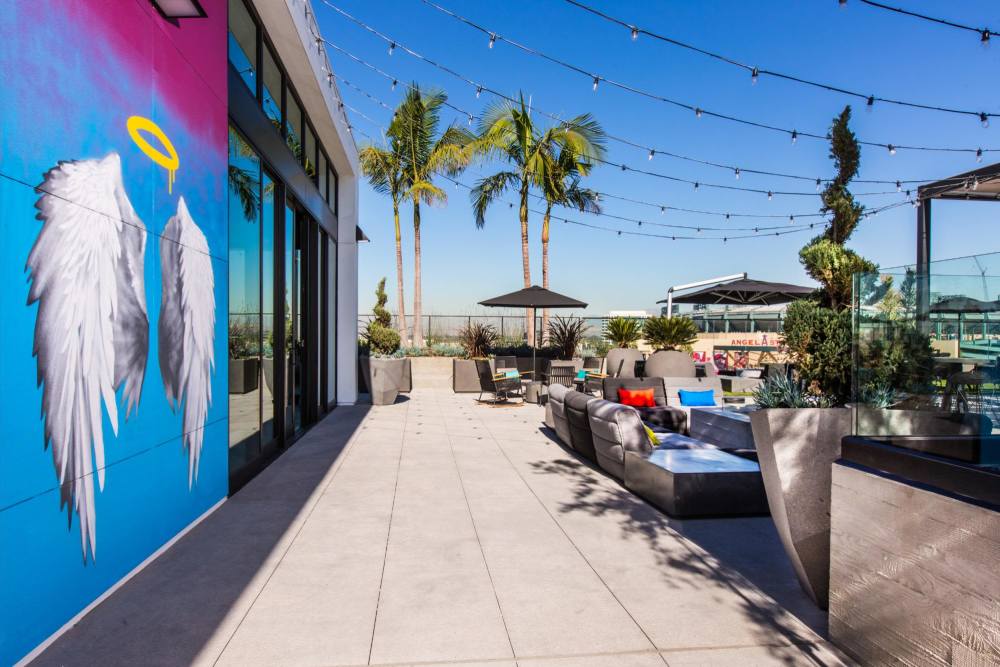 Mural on the building at The George Apartment Homes in Anaheim, California
