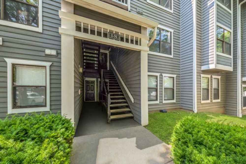 Apartment exterior with stairs at Eagle Rock Apartments at Columbia in Columbia, Maryland