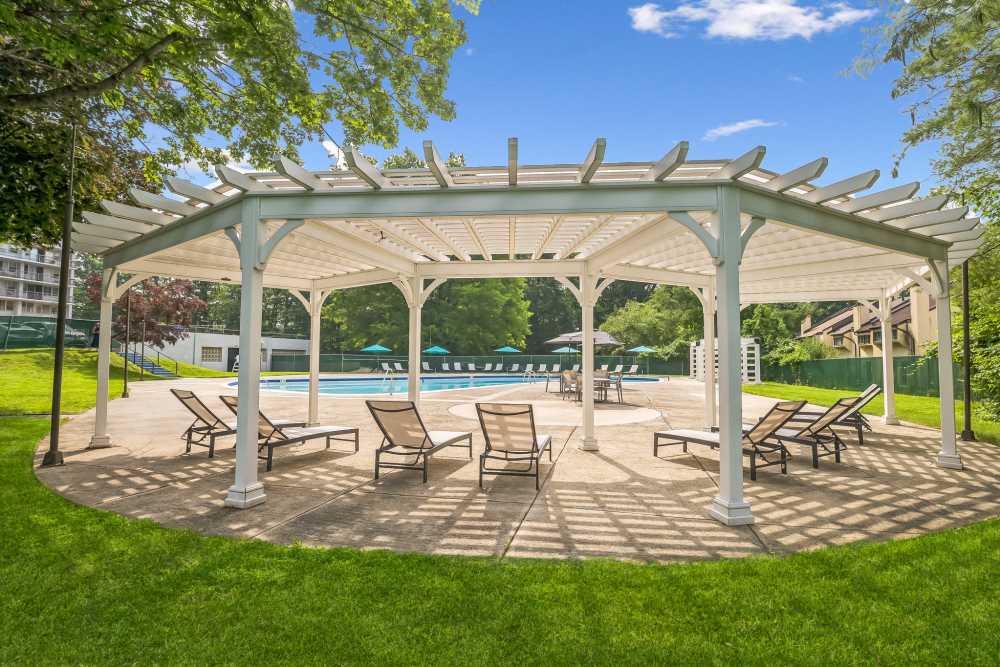Pergola by the Pool Area at Chestnut Hill Tower in Philadelphia, Pennsylvania