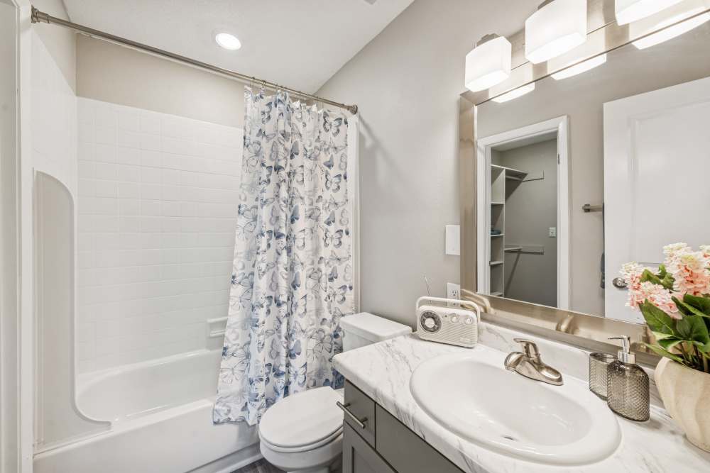 Bathroom at Pinewood Station in Hillsborough, North Carolina