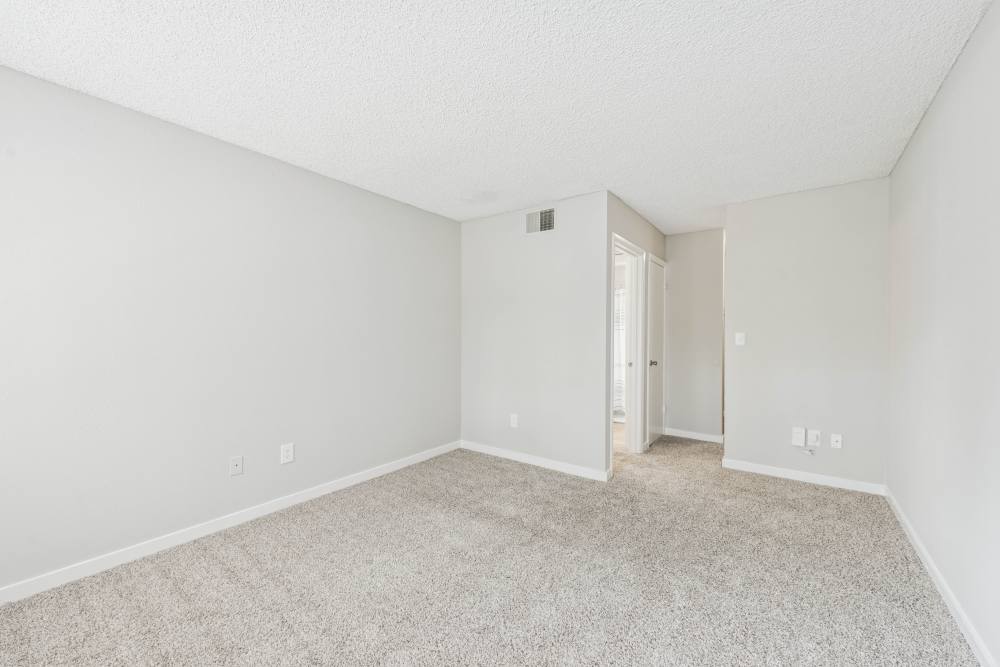 Spacious living room at Pinewood Station in Hillsborough, North Carolina