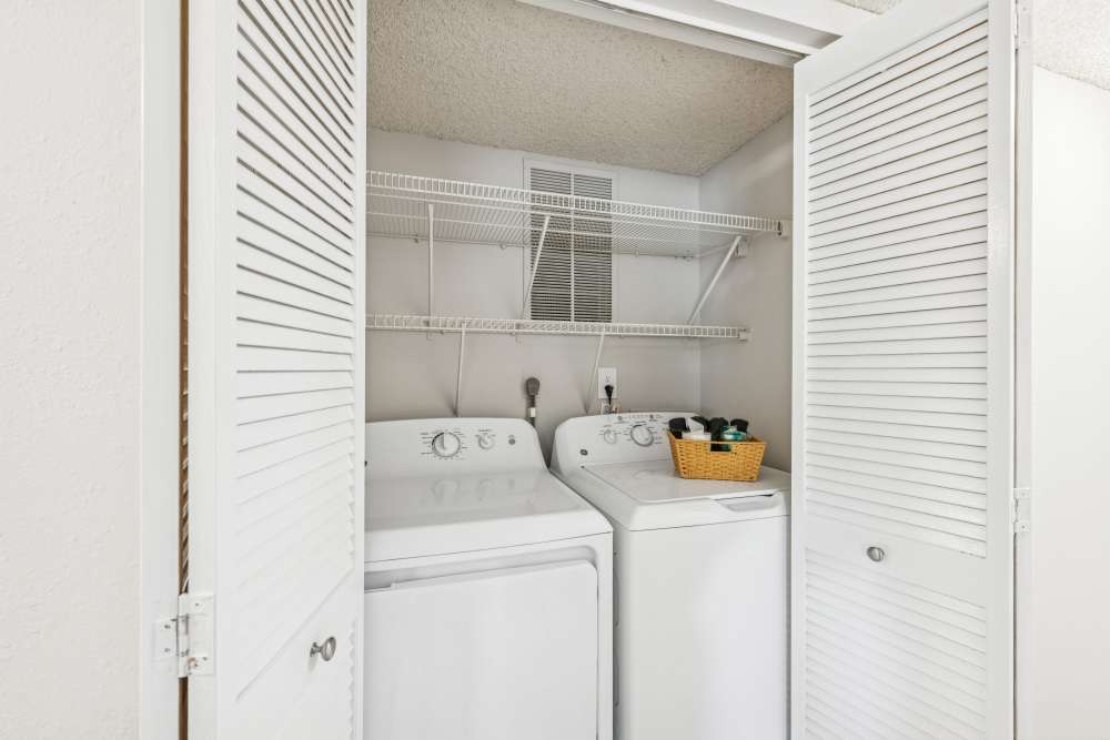 In-home washer and dryer at Pinewood Station in Hillsborough, North Carolina