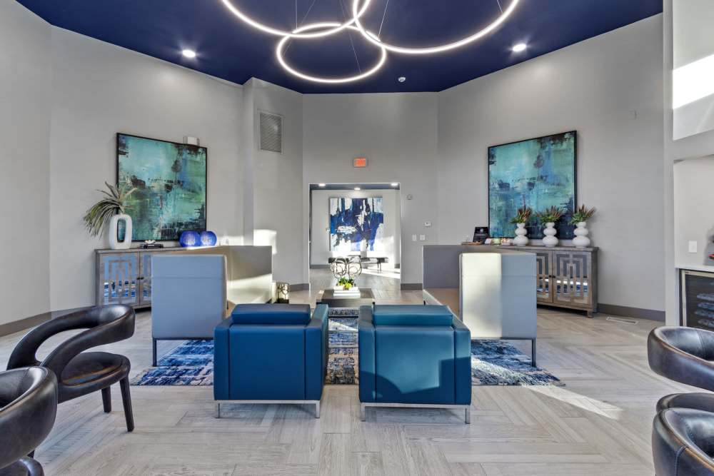 Clubhouse with seating area at The Ashton in Raleigh, North Carolina