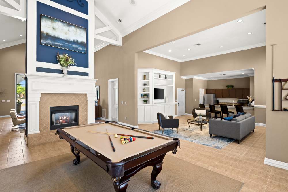 Game room at Ballantyne Apartments in Lewisville, Texas