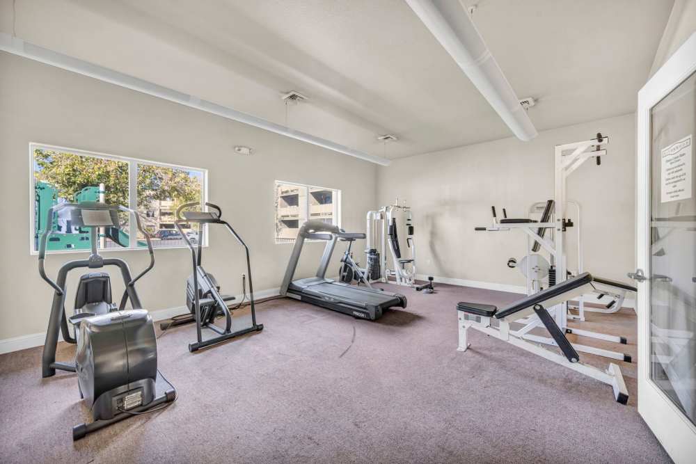 Fitness center at Riverwood Apartments in Reno, Nevada