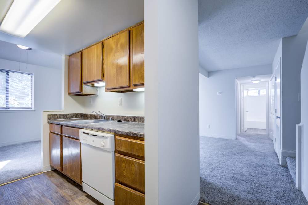 Kitchen counter at Preserve at Cradlerock Apartment Homes in Columbia, Maryland
