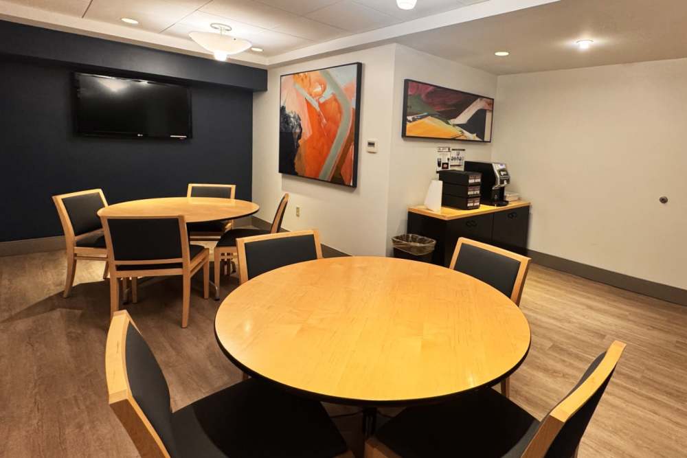 Community meeting spaces at Camelot Court in Brighton, Massachusetts 