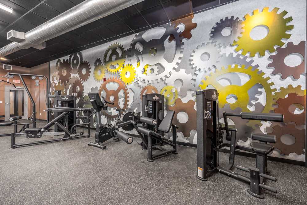 Well-equipped fitness center at The Edmond in Rochester, New York