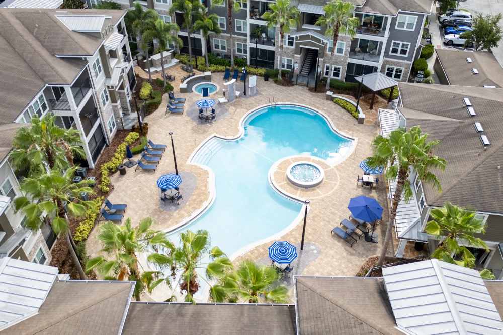 Eagle's view of property at Regatta at Universal Apartments in Orlando, Florida