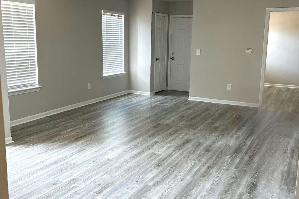Bedroom with wooden flooring at Steeplechase in Coweta, Oklahoma