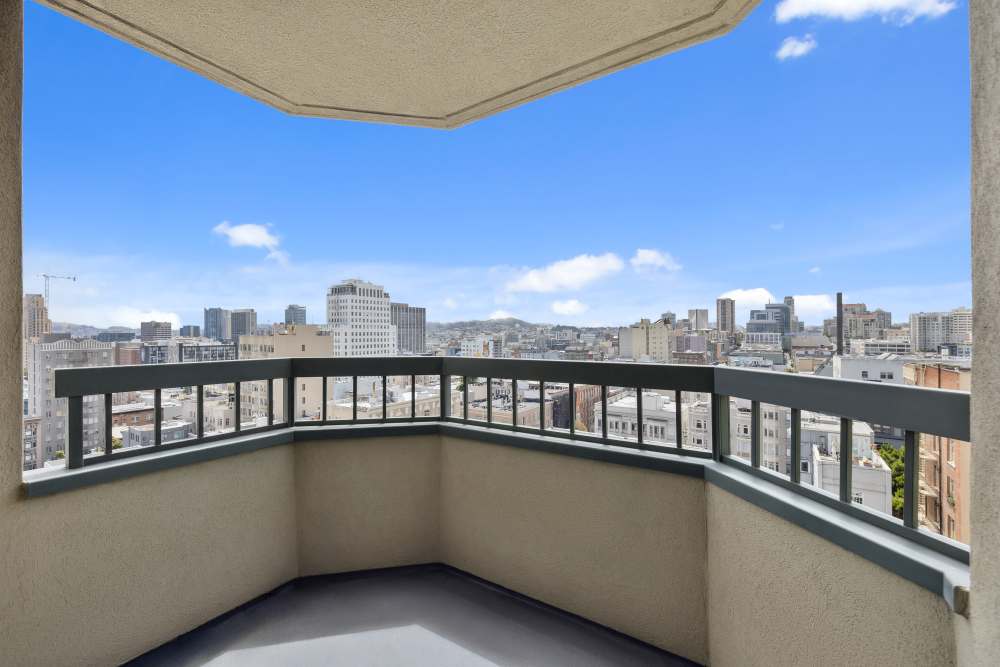 City view from the master bedroom at Tower 737 Condominium Rentals in San Francisco, California