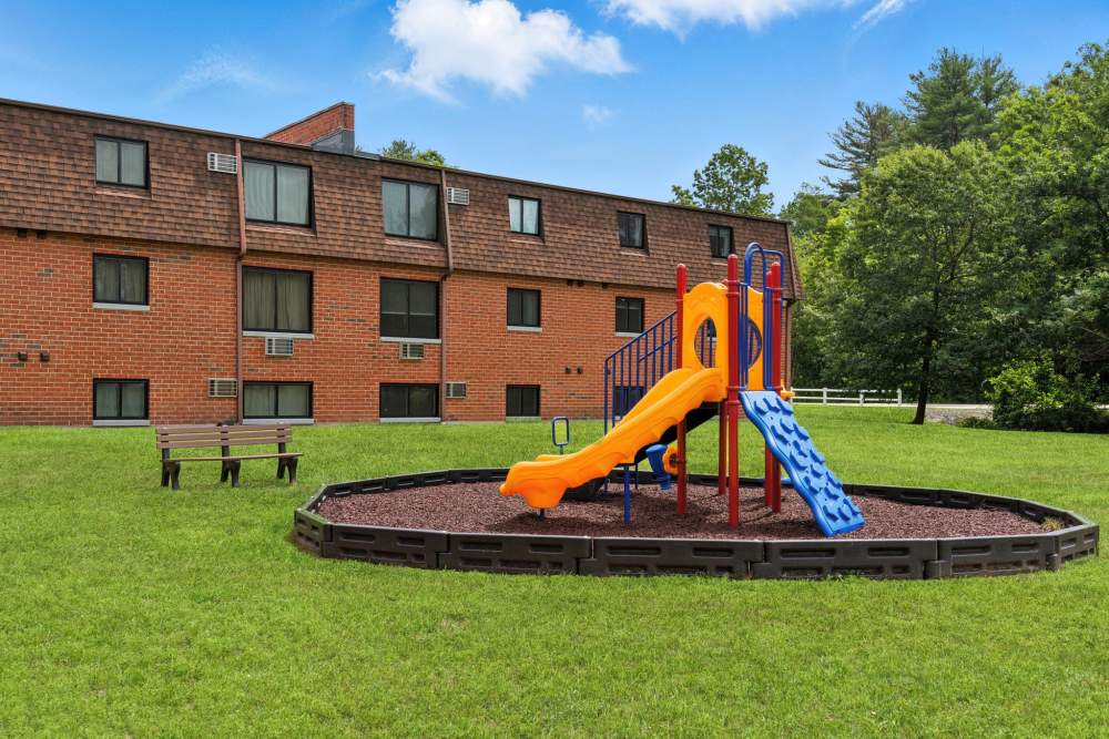 Grill and picnic area at Eagle Rock Apartments at Hudson in Hudson, New Hampshire