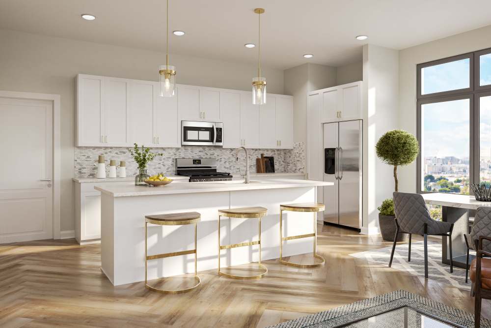 Luxurious kitchen view at One West Hartford in West Hartford, Connecticut
