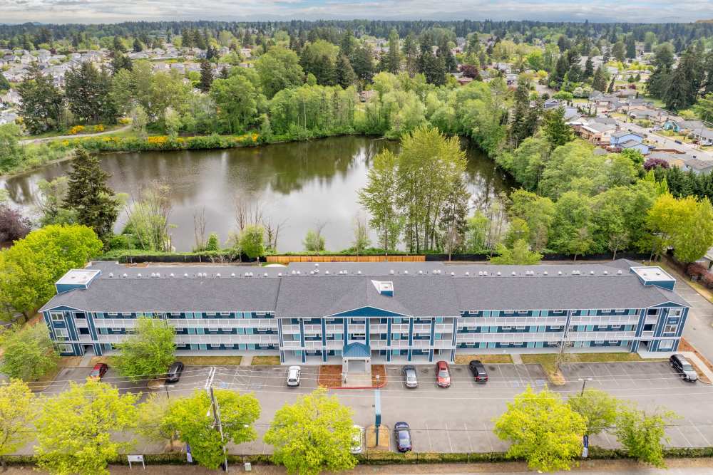 Studio Apartments with Lake Views at The Theodore in Tacoma, Washington