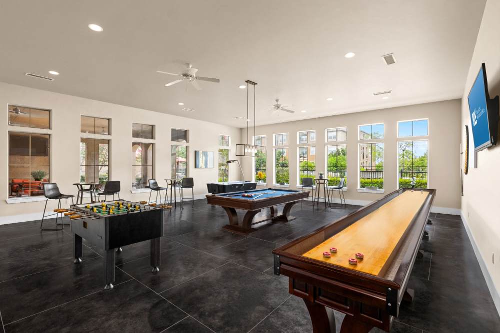 Game room at Villas in Westover Hills in San Antonio, Texas