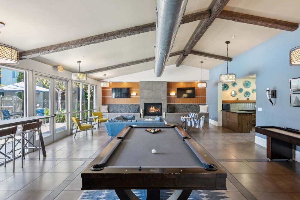 Spacious clubhouse at Azure Apartment Homes in Petaluma, California
