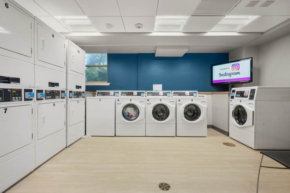 On-site laundry facilities at Camelot Court in Brighton, Massachusetts