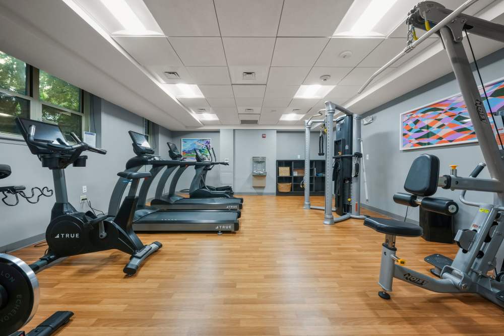 Fitness center at Camelot Court in Brighton, Massachusetts