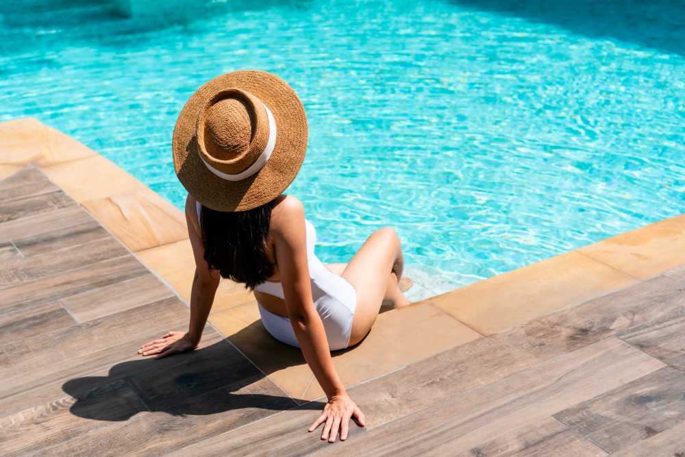 Sparkling swimming pool at Aventura Residences at The Imperial Club in Aventura, Florida