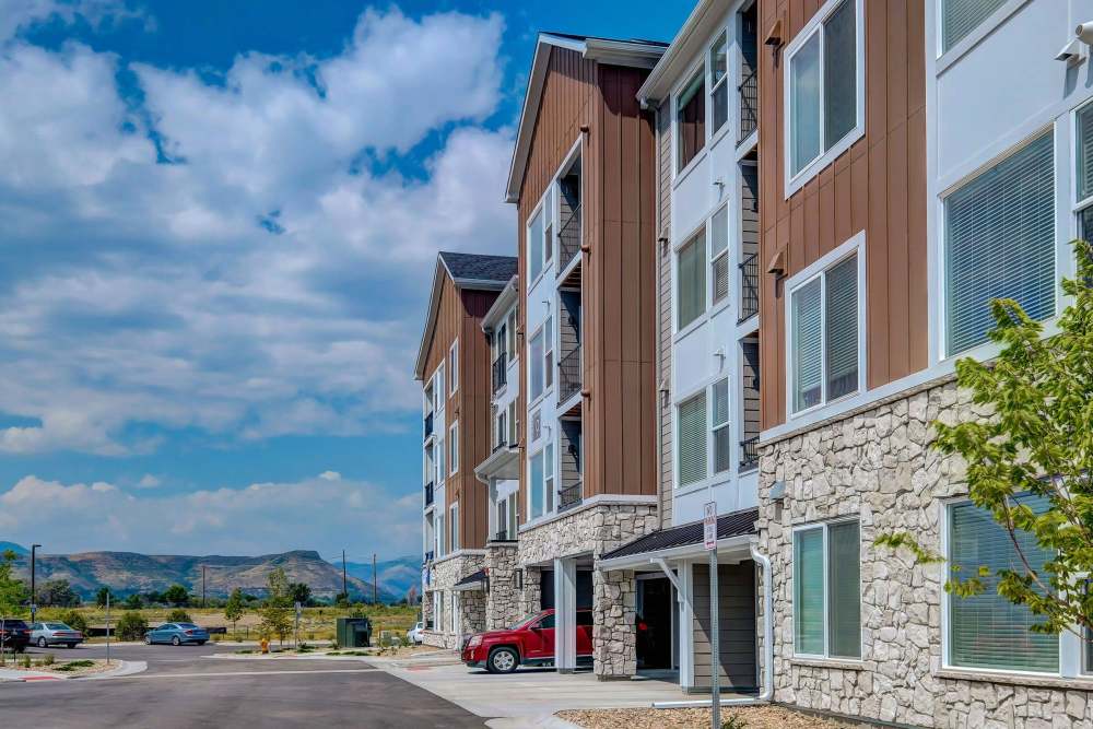 Gorgeous building exterior at Clear Creek Crossing in Wheat Ridge,Colorado