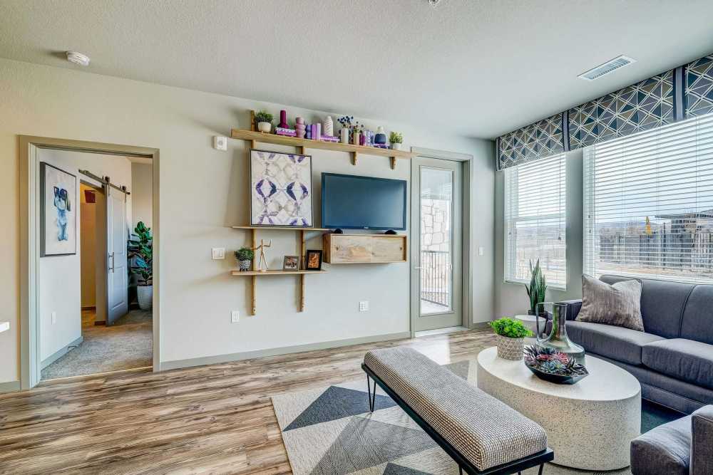 Living room entry at Clear Creek Crossing in Wheat Ridge,Colorado