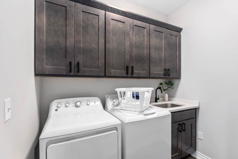 In-home washer and dryer at Encore at West Valley in White Lake, Michigan