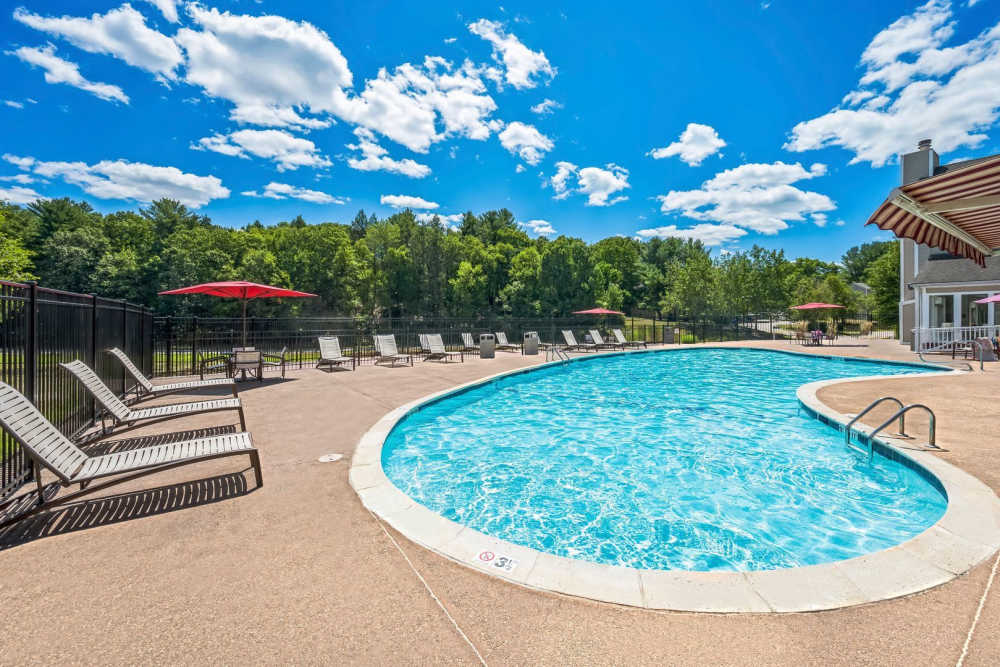 Refreshing swimming pool at Bay Ridge at Nashua Apartments in Nashua, New Hampshire