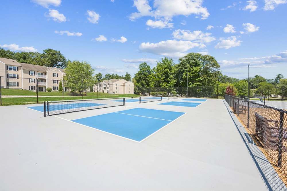 Newly renovated sports court at Bay Ridge at Nashua Apartments in Nashua, New Hampshire
