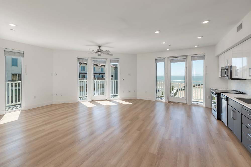 Open and spacious living with kitchen at The Dylan