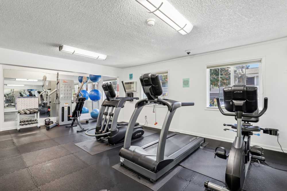 Fitness center for the residents at Cascade Park Apartment Homes in Vancouver, Washington