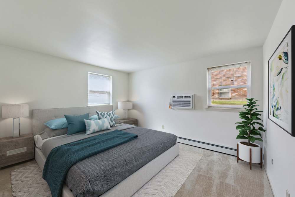 Model bedroom at South Mountain Apartment Homes in Allentown, Pennsylvania
