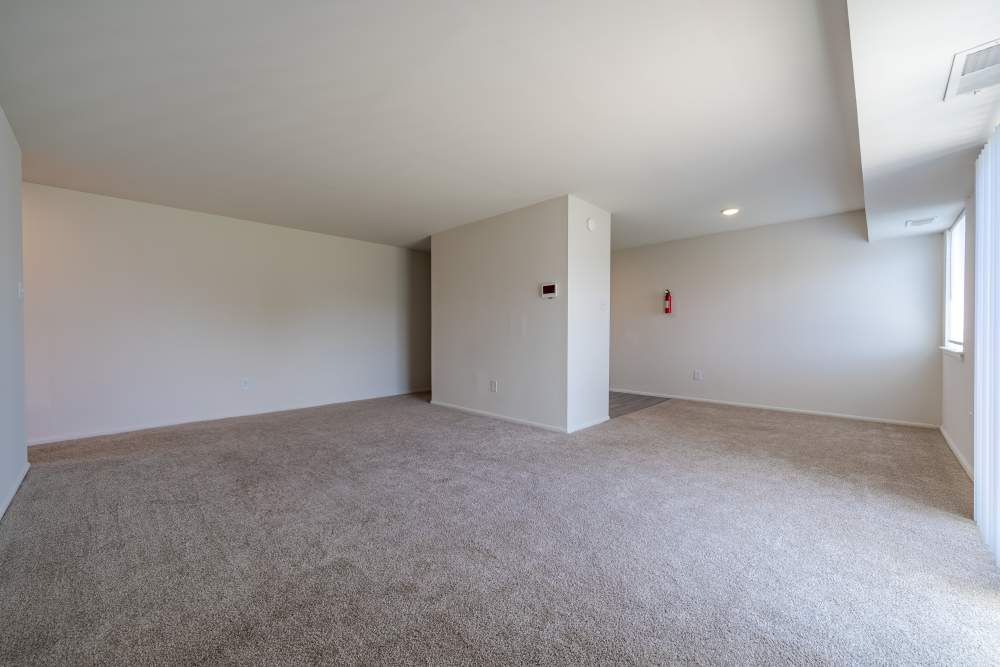 Empty room with beige carpet and white walls at Wissahickon Park Apartment Homes in Lansdale, Pennsylvania
