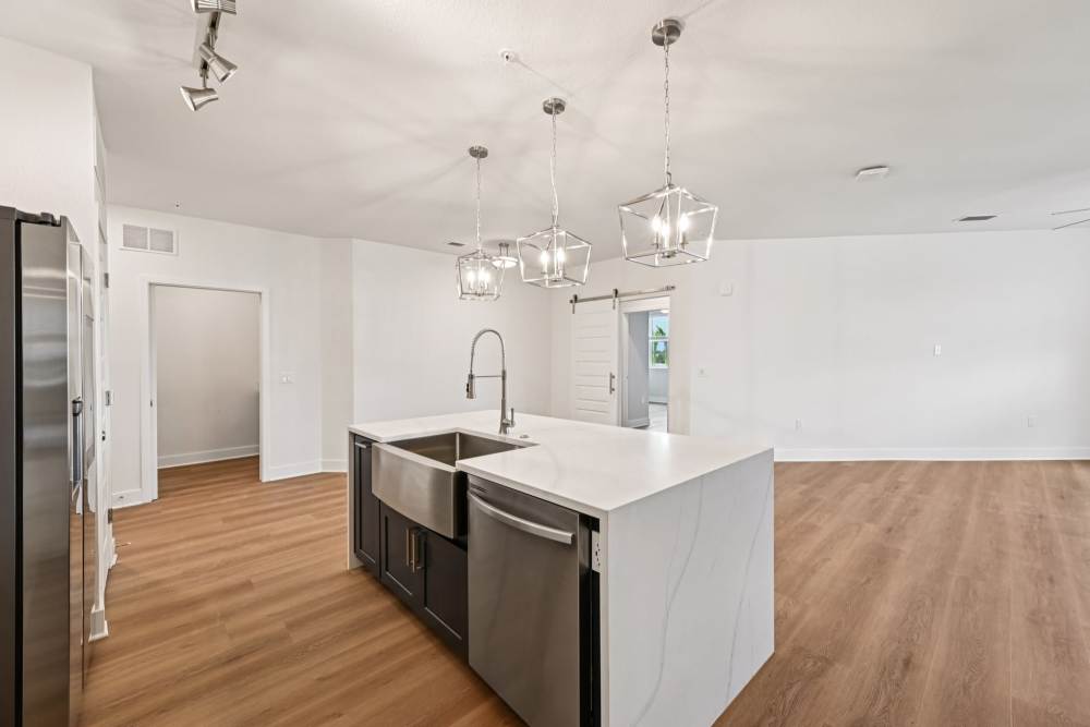 Kitchen with Elegant Counter Space at The Vivien in Vero Beach, Florida