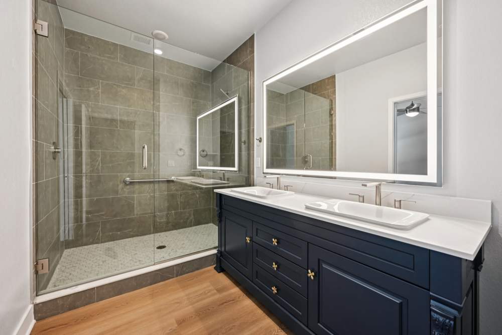 Bathroom with an Oversized Vanity at The Vivien in Vero Beach, Florida